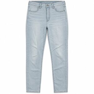American Eagle Super Stretch Skinny Jeans Women's 10 Long Light Wash Denim